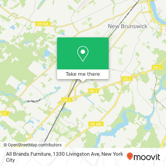 Mapa de All Brands Furniture, 1330 Livingston Ave