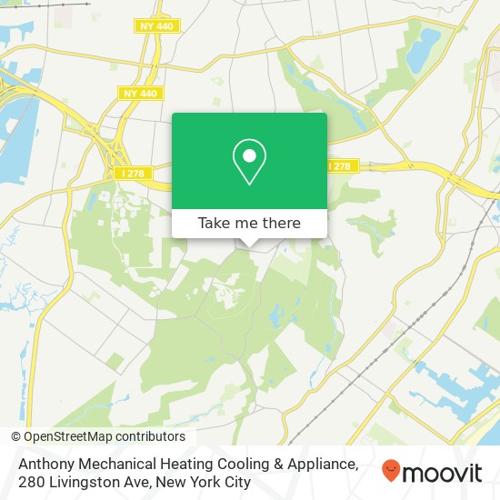 Mapa de Anthony Mechanical Heating Cooling & Appliance, 280 Livingston Ave