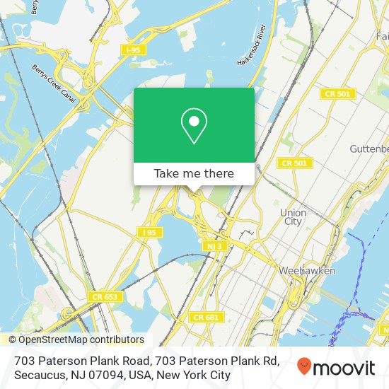 703 Paterson Plank Road, 703 Paterson Plank Rd, Secaucus, NJ 07094, USA map