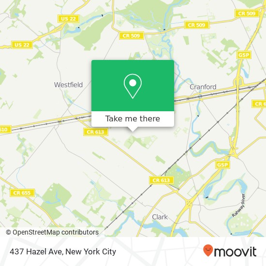 Mapa de 437 Hazel Ave, Garwood, NJ 07027