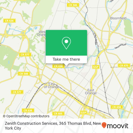 Zenith Construction Services, 365 Thomas Blvd map