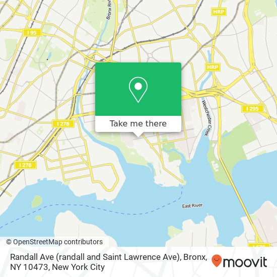 Mapa de Randall Ave (randall and Saint Lawrence Ave), Bronx, NY 10473