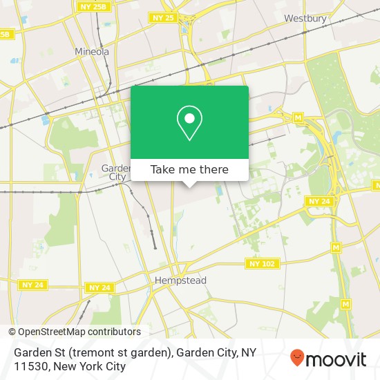 Mapa de Garden St (tremont st garden), Garden City, NY 11530