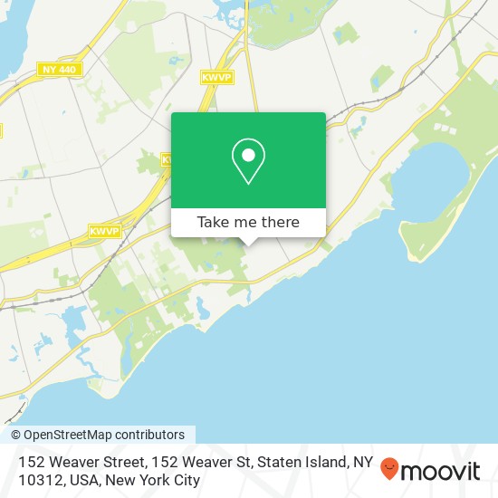152 Weaver Street, 152 Weaver St, Staten Island, NY 10312, USA map