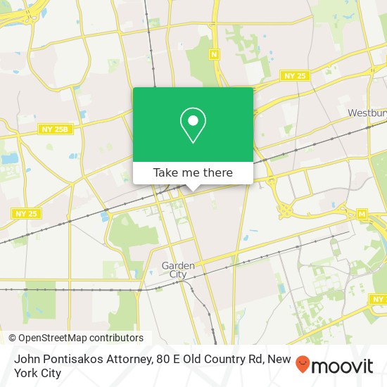 Mapa de John Pontisakos Attorney, 80 E Old Country Rd
