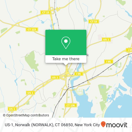 Mapa de US-1, Norwalk (NORWALK), CT 06850