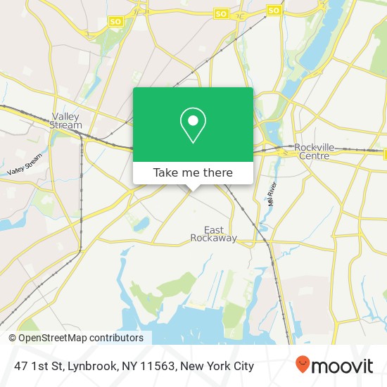 Mapa de 47 1st St, Lynbrook, NY 11563