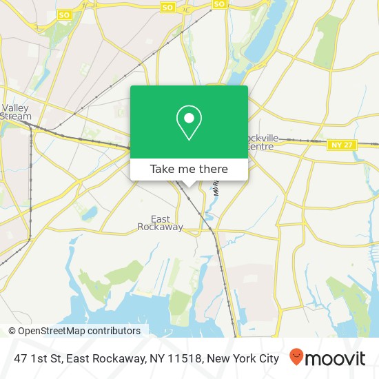 Mapa de 47 1st St, East Rockaway, NY 11518