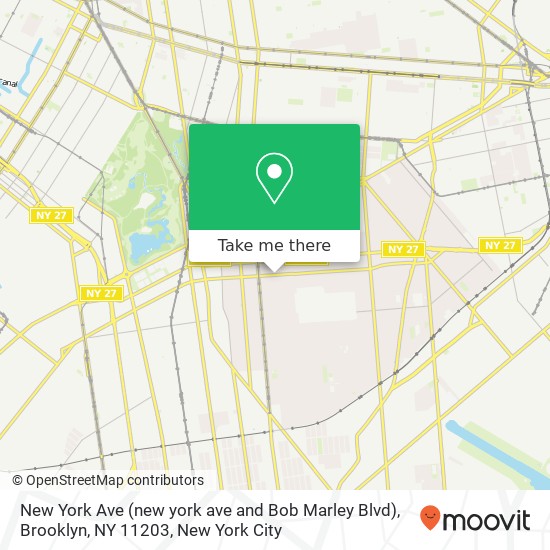 Mapa de New York Ave (new york ave and Bob Marley Blvd), Brooklyn, NY 11203