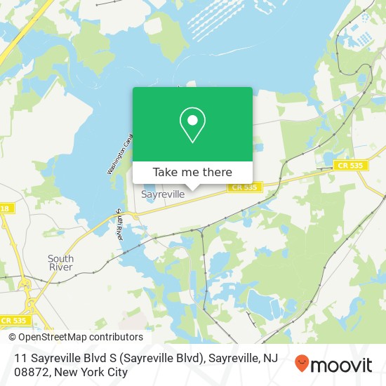 Mapa de 11 Sayreville Blvd S (Sayreville Blvd), Sayreville, NJ 08872