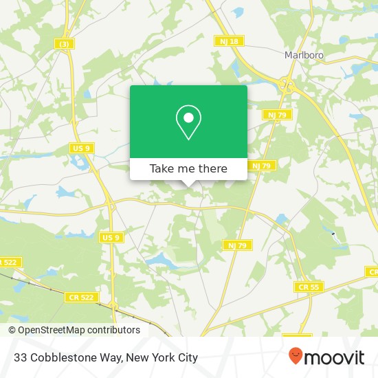 Mapa de 33 Cobblestone Way, Freehold, NJ 07728
