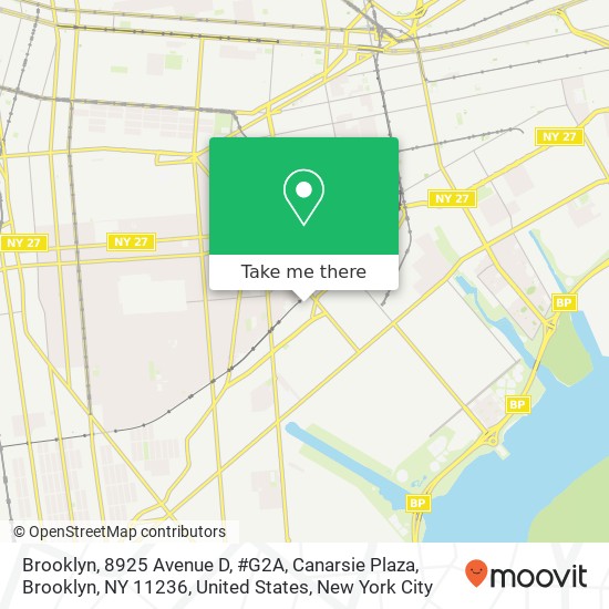Mapa de Brooklyn, 8925 Avenue D, #G2A, Canarsie Plaza, Brooklyn, NY 11236, United States