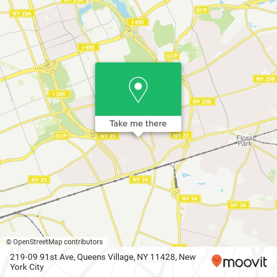 Mapa de 219-09 91st Ave, Queens Village, NY 11428