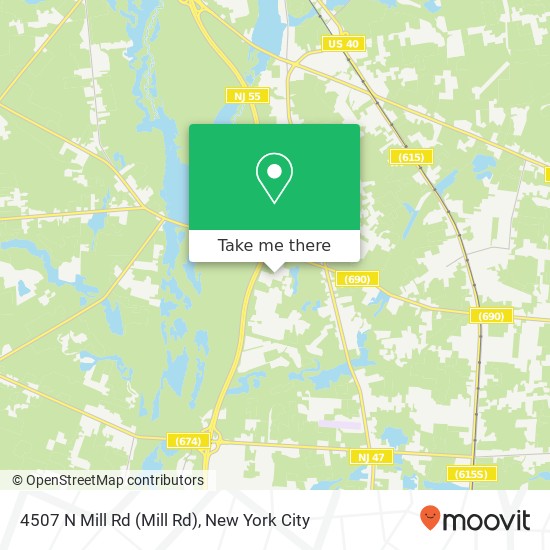 Mapa de 4507 N Mill Rd (Mill Rd), Vineland, NJ 08360