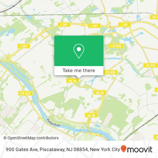 Mapa de 900 Gates Ave, Piscataway, NJ 08854