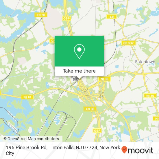 196 Pine Brook Rd, Tinton Falls, NJ 07724 map