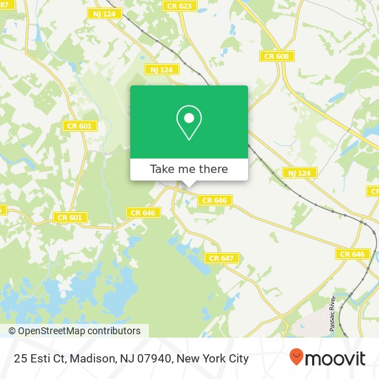 Mapa de 25 Esti Ct, Madison, NJ 07940