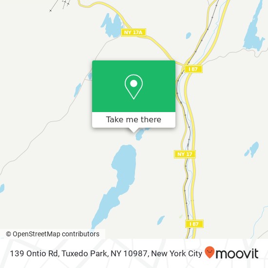 Mapa de 139 Ontio Rd, Tuxedo Park, NY 10987