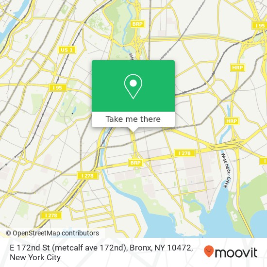 Mapa de E 172nd St (metcalf ave 172nd), Bronx, NY 10472