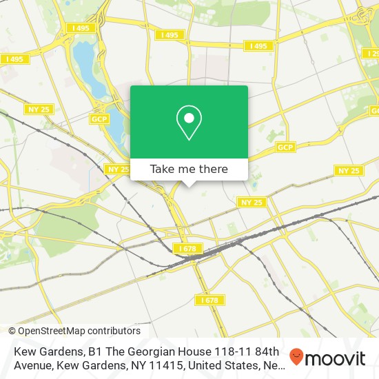 Kew Gardens, B1 The Georgian House 118-11 84th Avenue, Kew Gardens, NY 11415, United States map