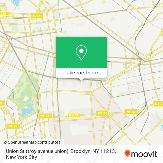 Mapa de Union St (troy avenue union), Brooklyn, NY 11213