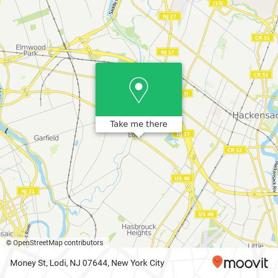 Mapa de Money St, Lodi, NJ 07644