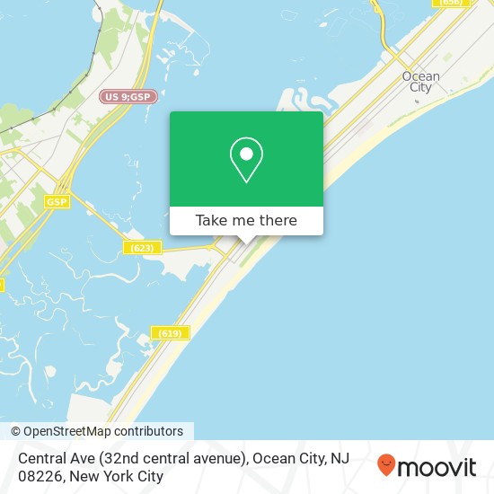 Mapa de Central Ave (32nd central avenue), Ocean City, NJ 08226