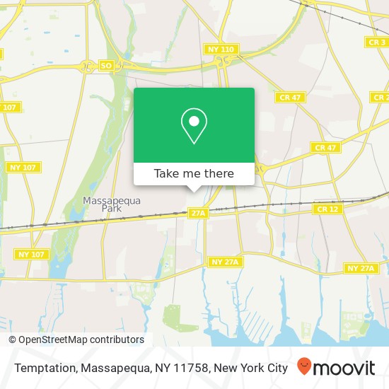 Temptation, Massapequa, NY 11758 map