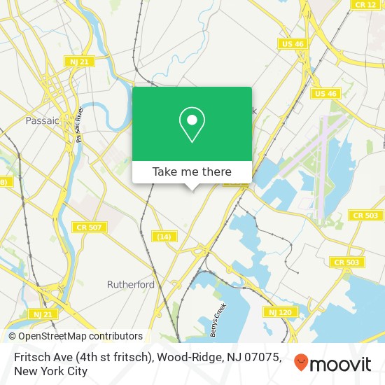 Fritsch Ave (4th st fritsch), Wood-Ridge, NJ 07075 map