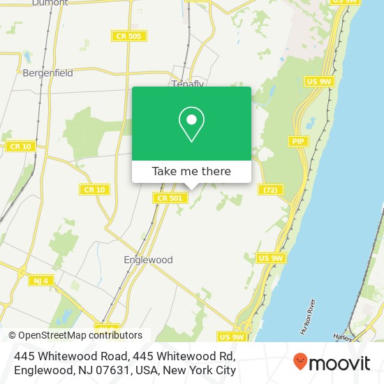 Mapa de 445 Whitewood Road, 445 Whitewood Rd, Englewood, NJ 07631, USA