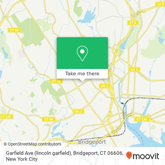 Mapa de Garfield Ave (lincoln garfield), Bridgeport, CT 06606
