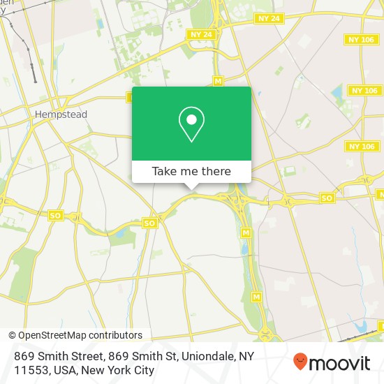 Mapa de 869 Smith Street, 869 Smith St, Uniondale, NY 11553, USA