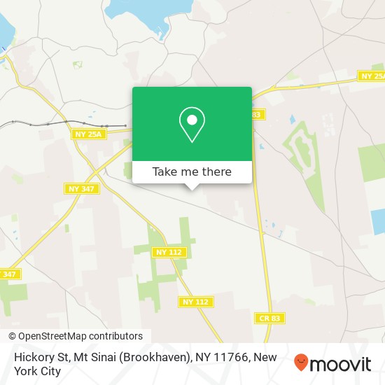 Mapa de Hickory St, Mt Sinai (Brookhaven), NY 11766