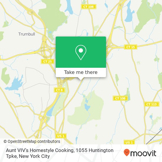 Mapa de Aunt VIV's Homestyle Cooking, 1055 Huntington Tpke