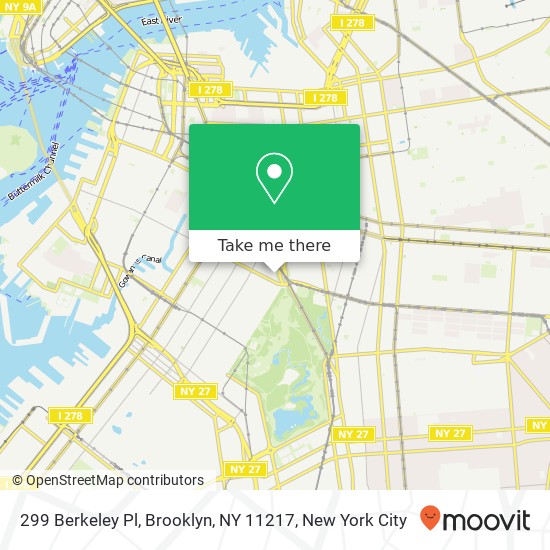 Mapa de 299 Berkeley Pl, Brooklyn, NY 11217