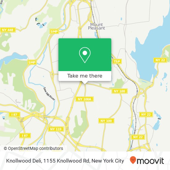 Mapa de Knollwood Deli, 1155 Knollwood Rd