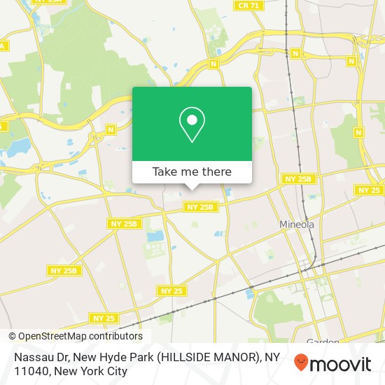 Nassau Dr, New Hyde Park (HILLSIDE MANOR), NY 11040 map