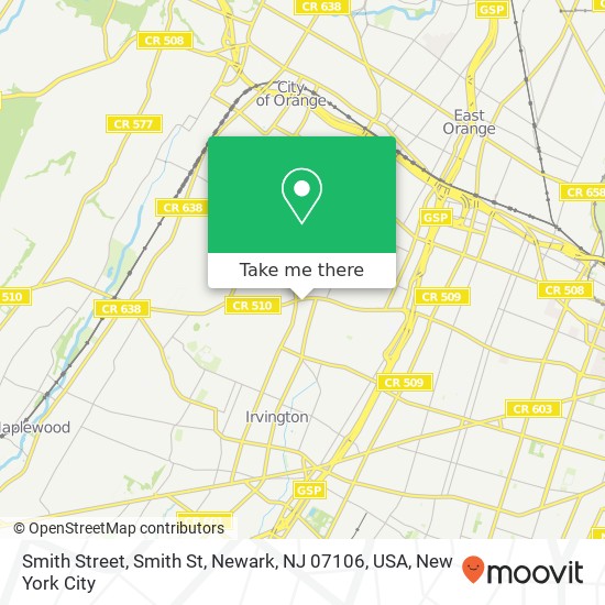 Mapa de Smith Street, Smith St, Newark, NJ 07106, USA