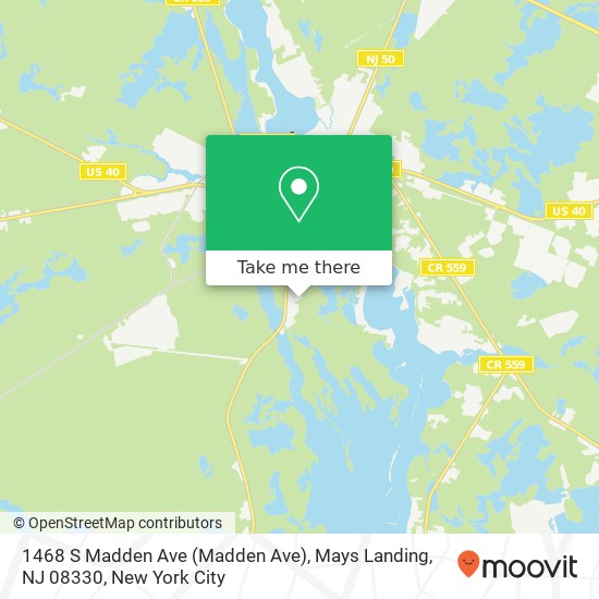Mapa de 1468 S Madden Ave (Madden Ave), Mays Landing, NJ 08330