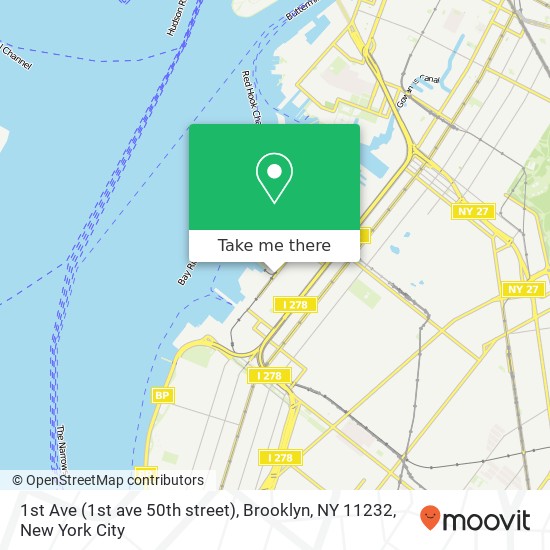 Mapa de 1st Ave (1st ave 50th street), Brooklyn, NY 11232