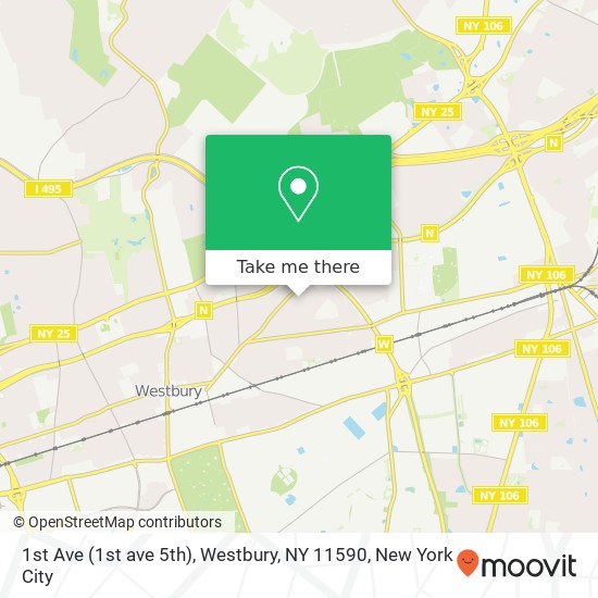 Mapa de 1st Ave (1st ave 5th), Westbury, NY 11590