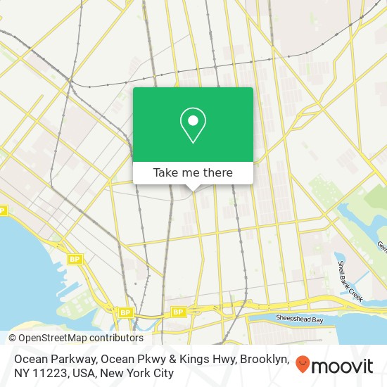 Ocean Parkway, Ocean Pkwy & Kings Hwy, Brooklyn, NY 11223, USA map