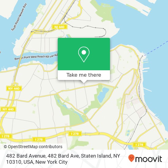 482 Bard Avenue, 482 Bard Ave, Staten Island, NY 10310, USA map