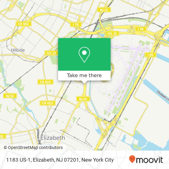 Mapa de 1183 US-1, Elizabeth, NJ 07201