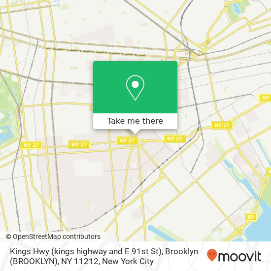 Mapa de Kings Hwy (kings highway and E 91st St), Brooklyn (BROOKLYN), NY 11212