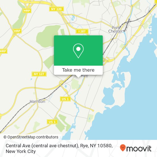 Central Ave (central ave chestnut), Rye, NY 10580 map