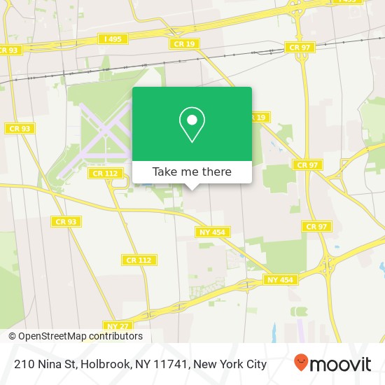Mapa de 210 Nina St, Holbrook, NY 11741