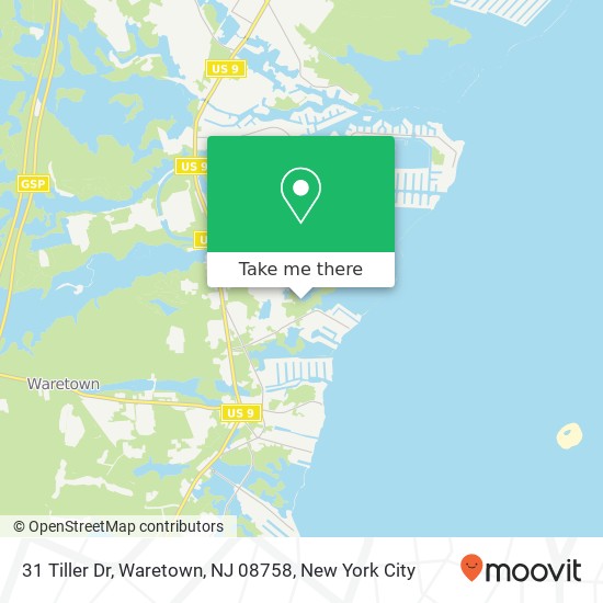 Mapa de 31 Tiller Dr, Waretown, NJ 08758