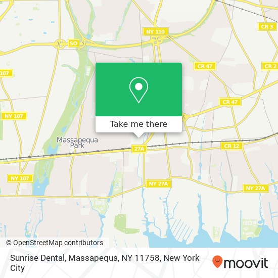 Mapa de Sunrise Dental, Massapequa, NY 11758