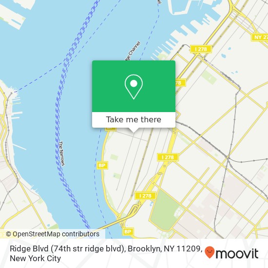 Mapa de Ridge Blvd (74th str ridge blvd), Brooklyn, NY 11209